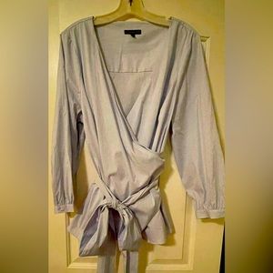 Lane Bryant lovely wrap blouse tie bow in back or front (make your offer)
